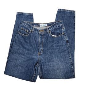 VINTAGE 90s tall high‎ waist tapered dark wash slim fit mom jeans 14 LONG